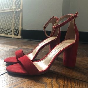 Banana Republic suede block heels with ankle strap